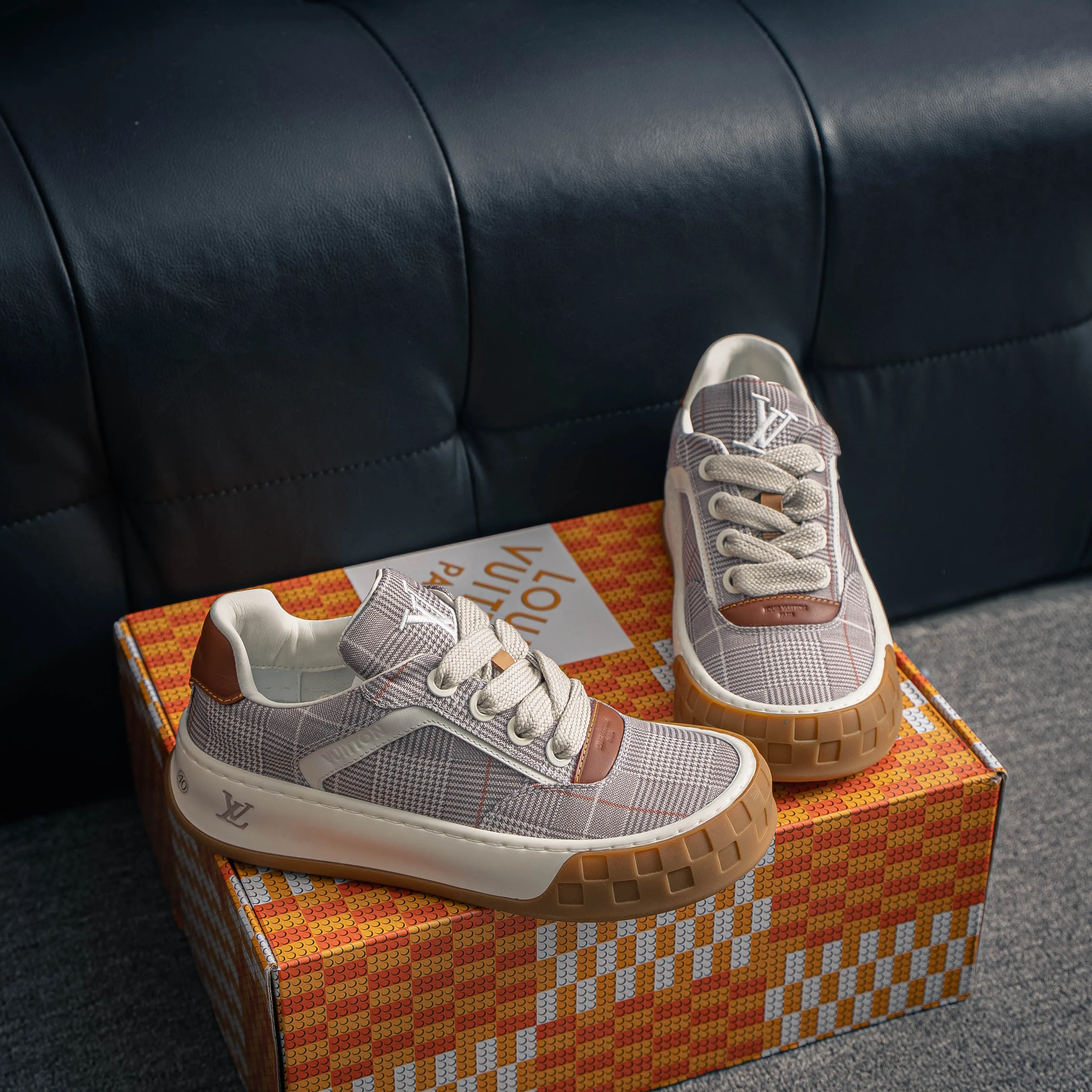 Premium -- LOUIS VUITTON Tilted Series｜2026 LV Tilted Low Sneakers Series Low-Top Retro Skate Shoes Men Shoes｜